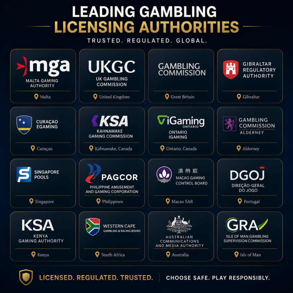 gambling licensing bodies around the world